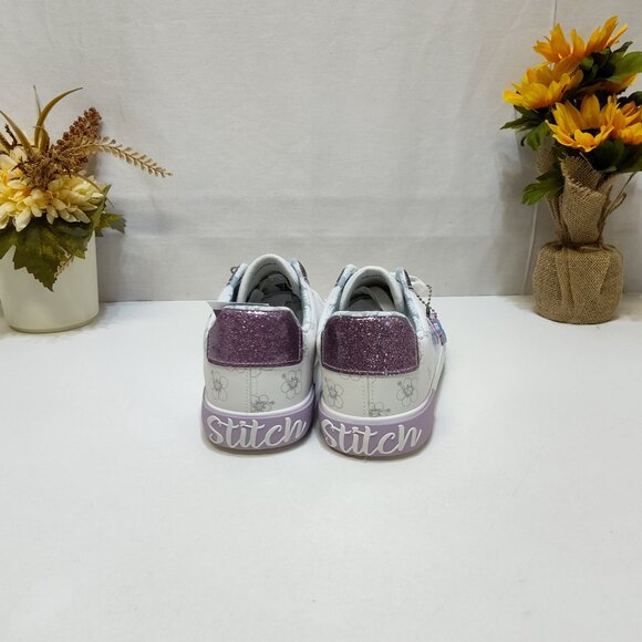 Disney Stitch Low Top Sneakers Womens 9 Lace-Up Glitter Accents Charm Keychain - Picture 6 of 9